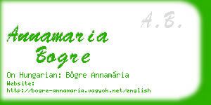 annamaria bogre business card