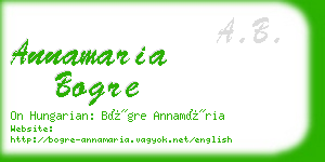 annamaria bogre business card